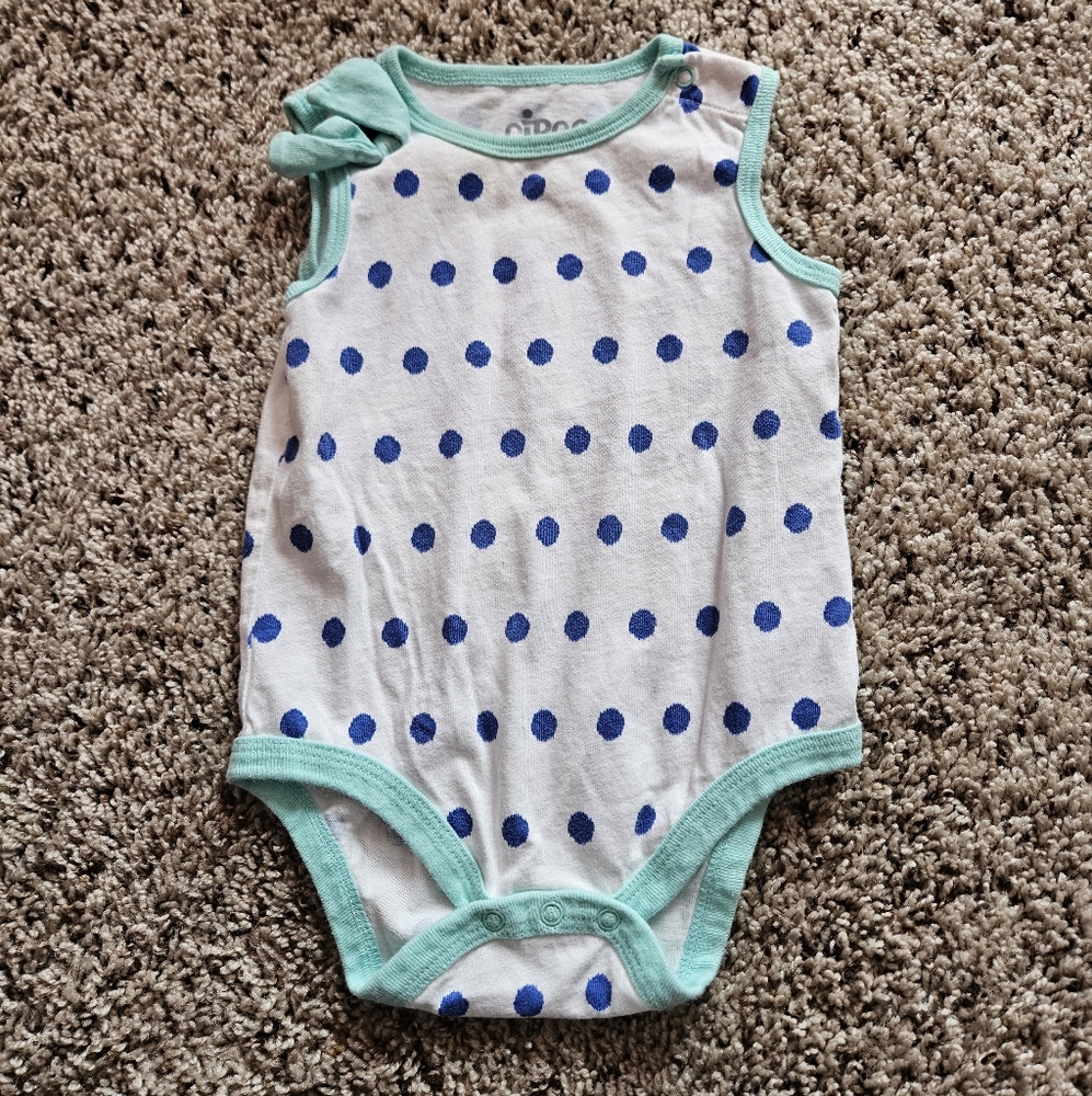 Circo Blue and White Polka Dot Bodysuit
